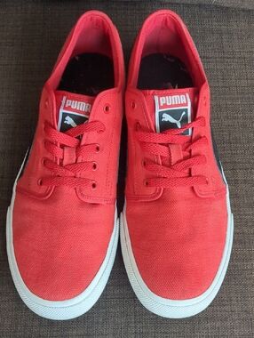 Puma Men's EL Alta Classic Red Low-Top Canvas Sneakers Size 10